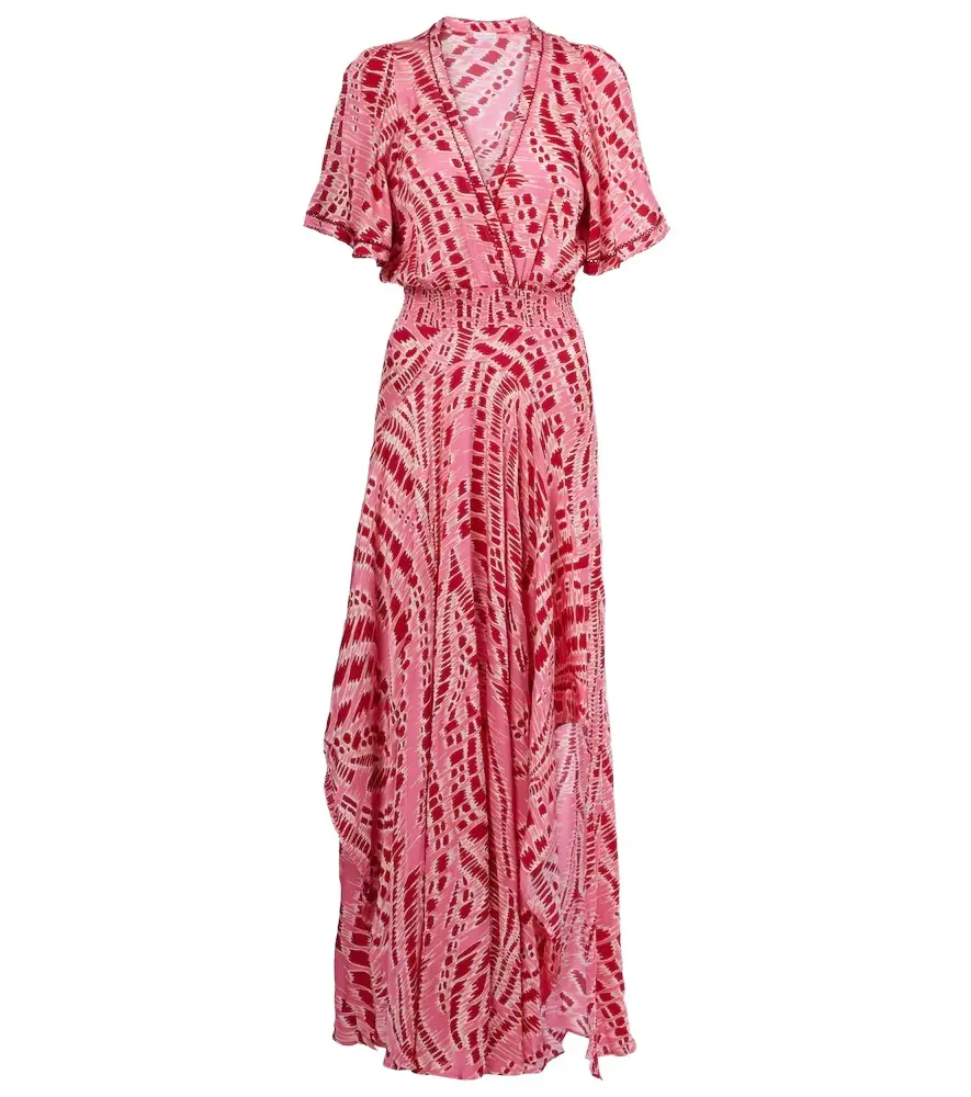 Poupette St Barth Mabelle printed satin midi dress | Image 1 Poupette St Barth Mabelle printed satin midi dress | Image 1
