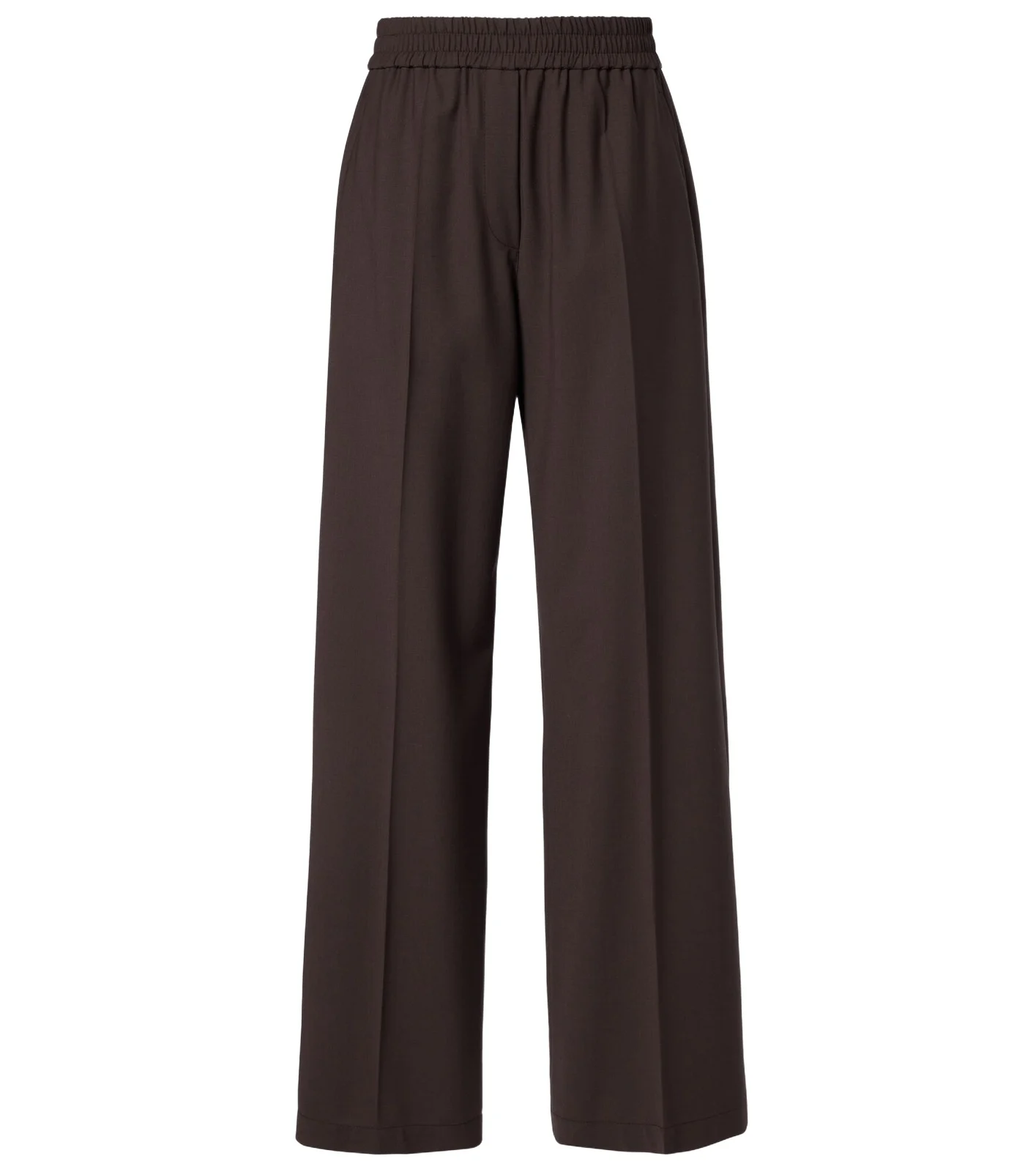Wool-blend high-rise wide-leg pants