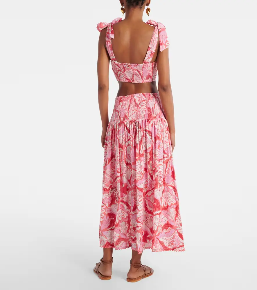 Poupette St Barth Carla pleated printed crop top | Thumbnail 4