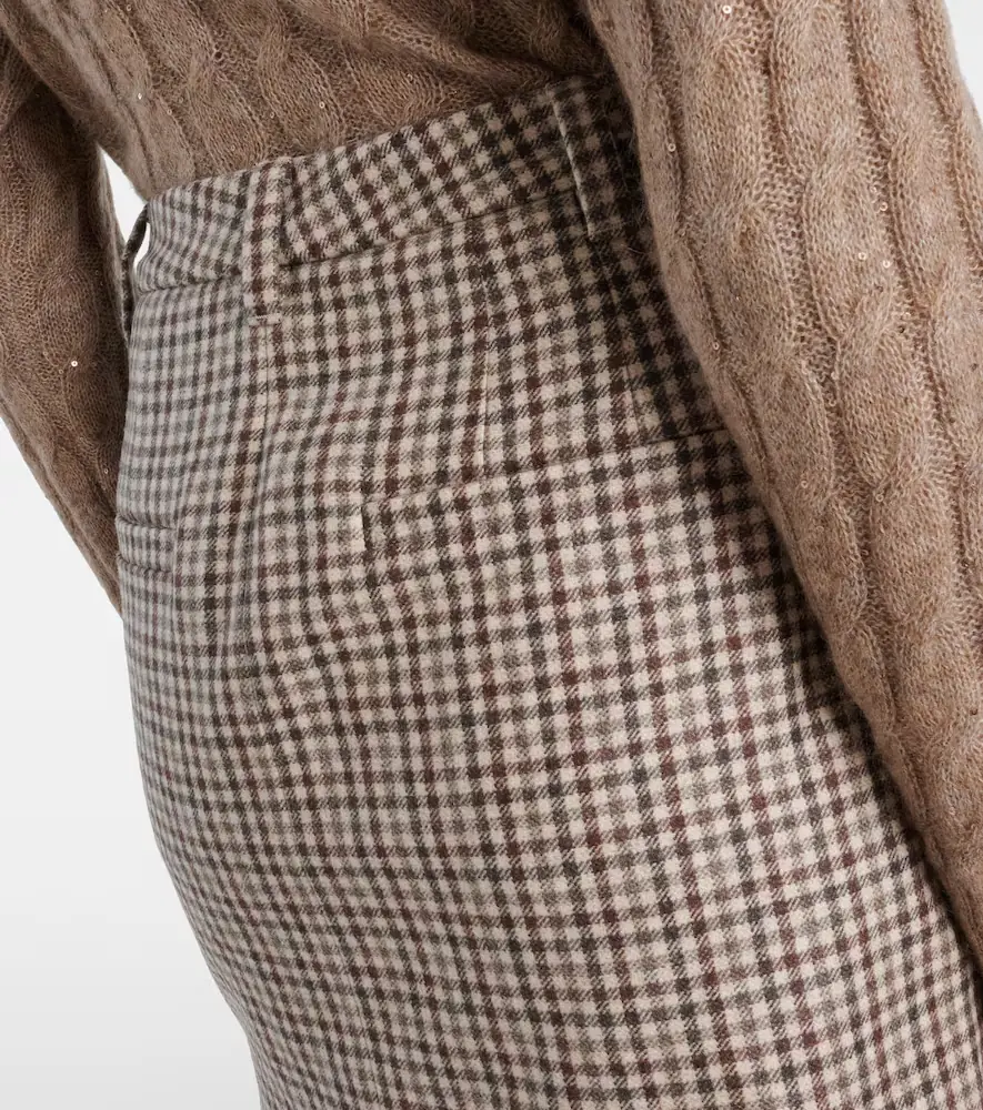 Brunello Cucinelli Checked virgin wool flannel miniskirt | Thumbnail 3 Brunello Cucinelli Checked virgin wool flannel miniskirt | Thumbnail 3