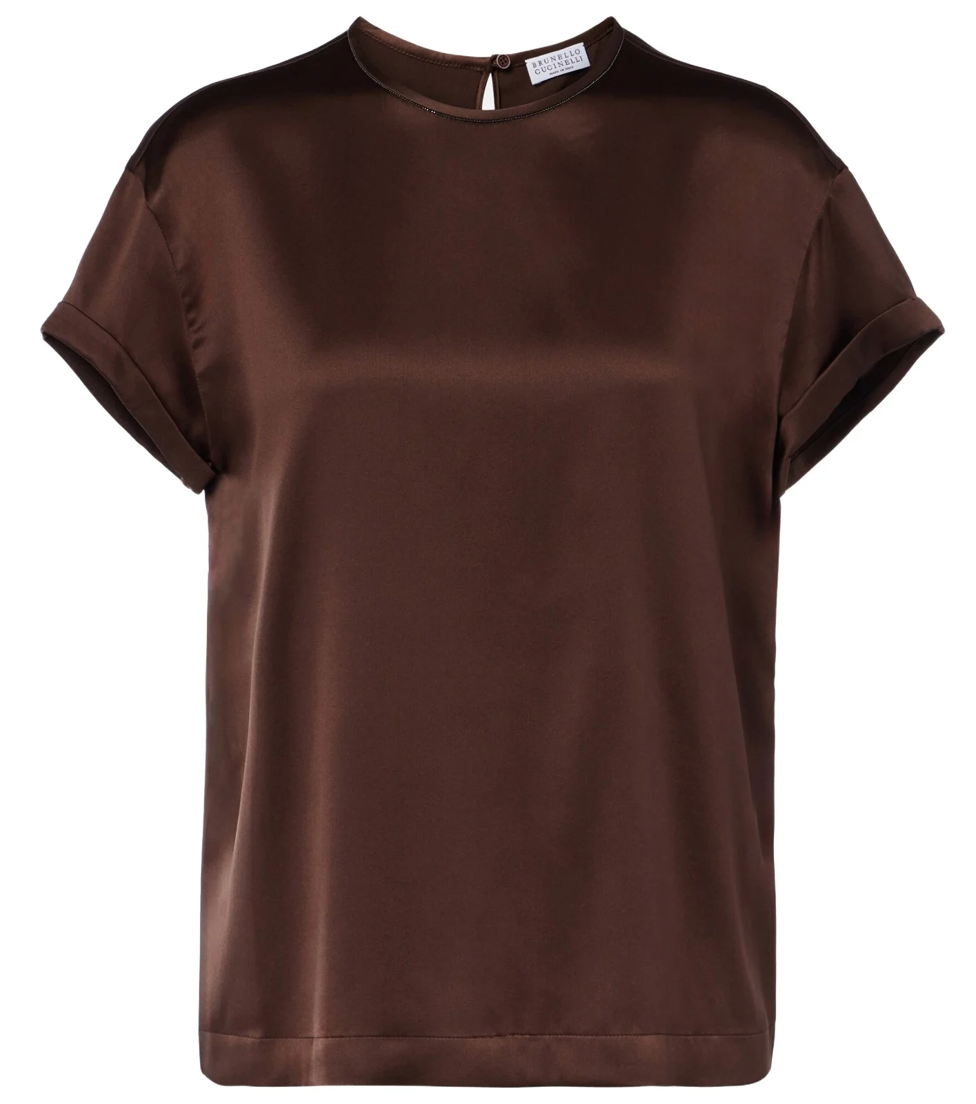 Monili silk-blend satin T-shirt