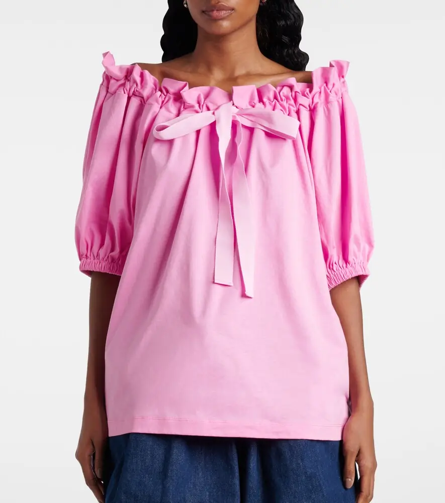Patou Bow-detail cotton jersey top | Thumbnail 6 Patou Bow-detail cotton jersey top | Thumbnail 6
