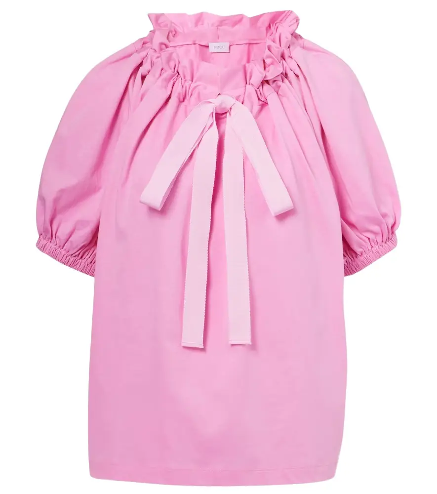 Patou Bow-detail cotton jersey top | Image 1 Patou Bow-detail cotton jersey top | Image 1
