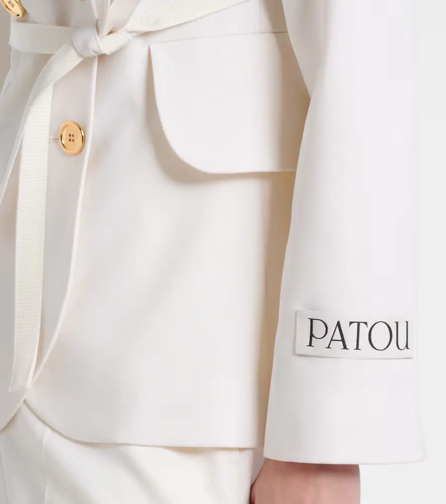 Patou Double-breasted belted wool-blend blazer | Thumbnail 2