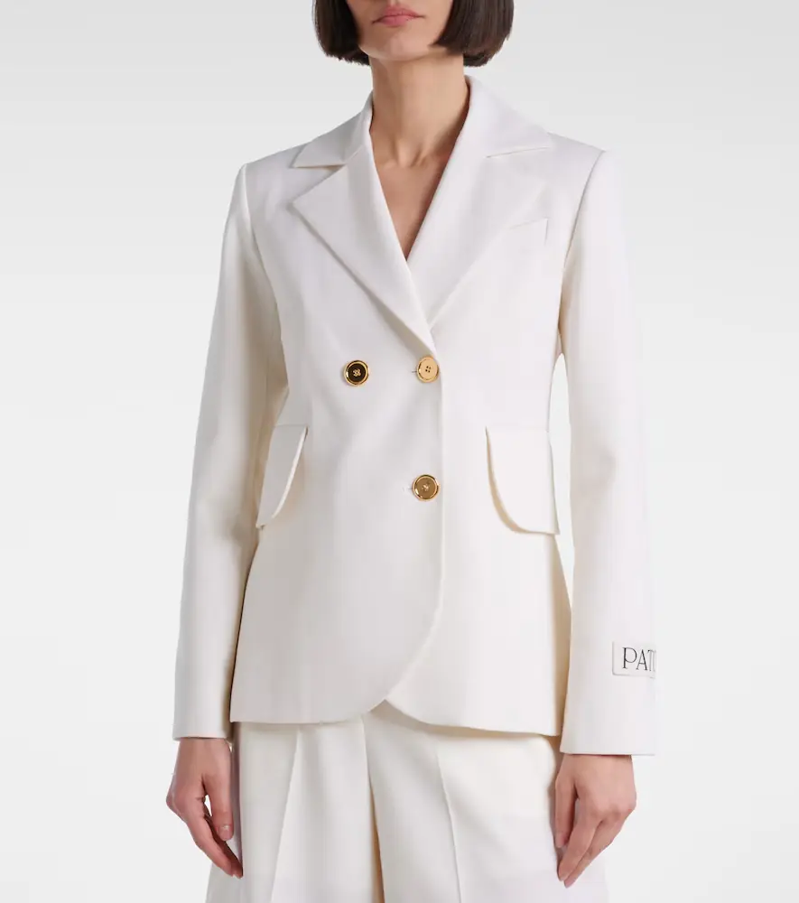 Patou Double-breasted belted wool-blend blazer | Thumbnail 3