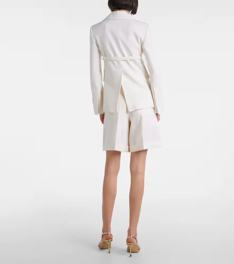 Patou Double-breasted belted wool-blend blazer | Thumbnail 4