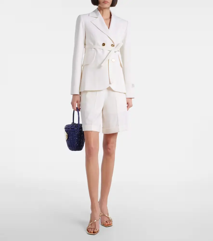 Patou Double-breasted belted wool-blend blazer | Thumbnail 5