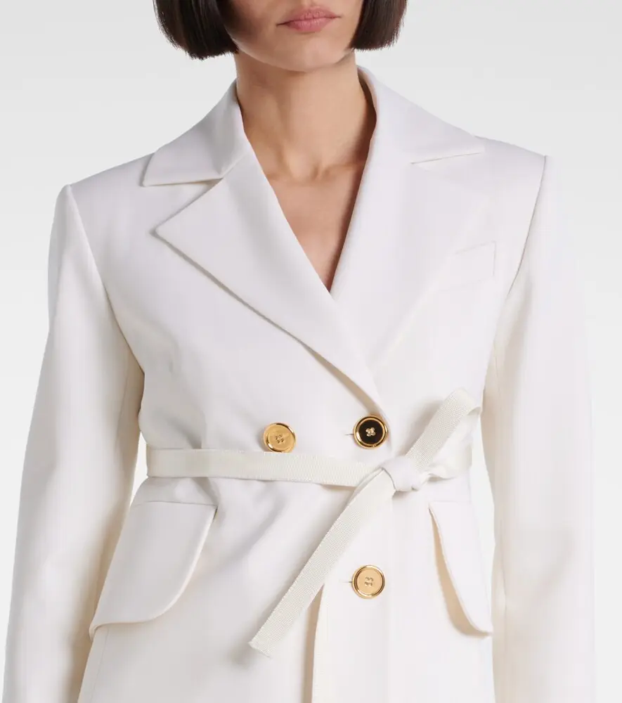 Patou Double-breasted belted wool-blend blazer | Thumbnail 6