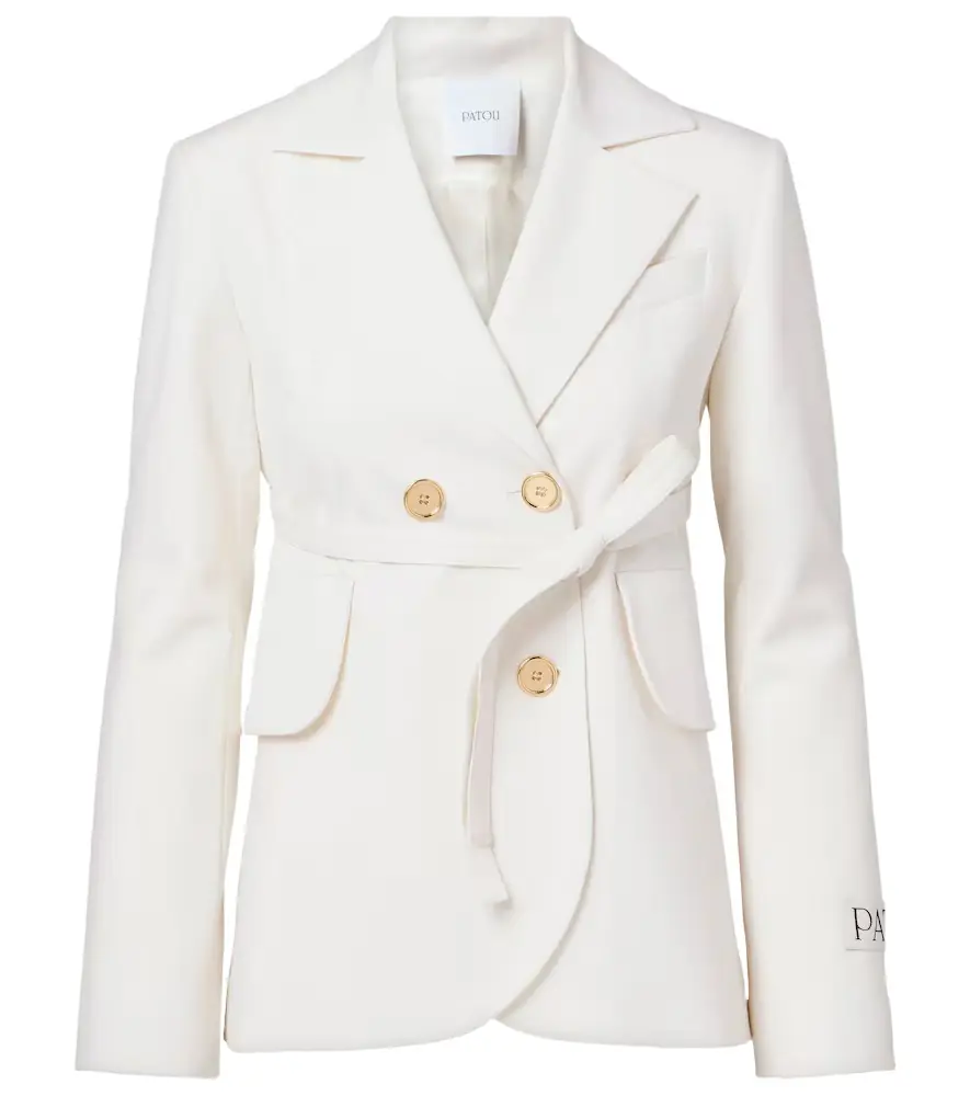 Patou Double-breasted belted wool-blend blazer | Image 1 Patou Double-breasted belted wool-blend blazer | Image 1