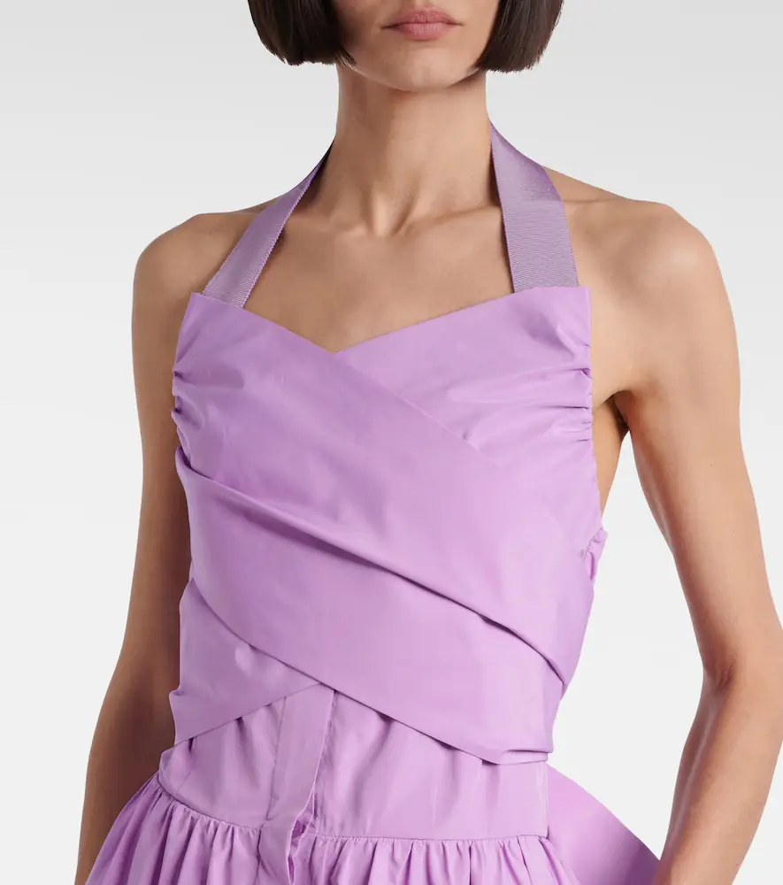 Patou Gathered faille midi dress | Thumbnail 3 Patou Gathered faille midi dress | Thumbnail 3