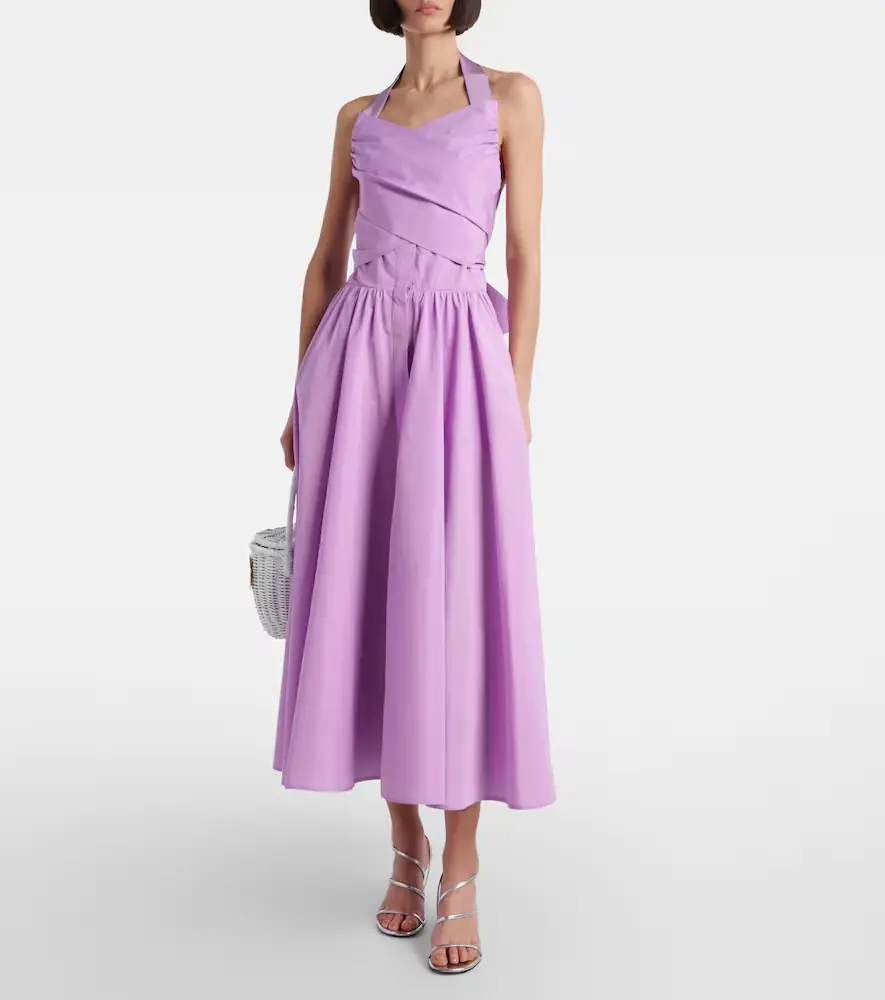 Patou Gathered faille midi dress | Thumbnail 4 Patou Gathered faille midi dress | Thumbnail 4