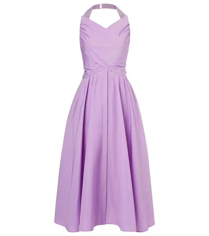 Patou Gathered faille midi dress