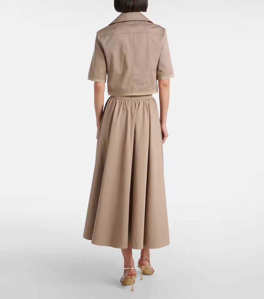 Patou Cropped cotton gabardine jacket | Thumbnail 3