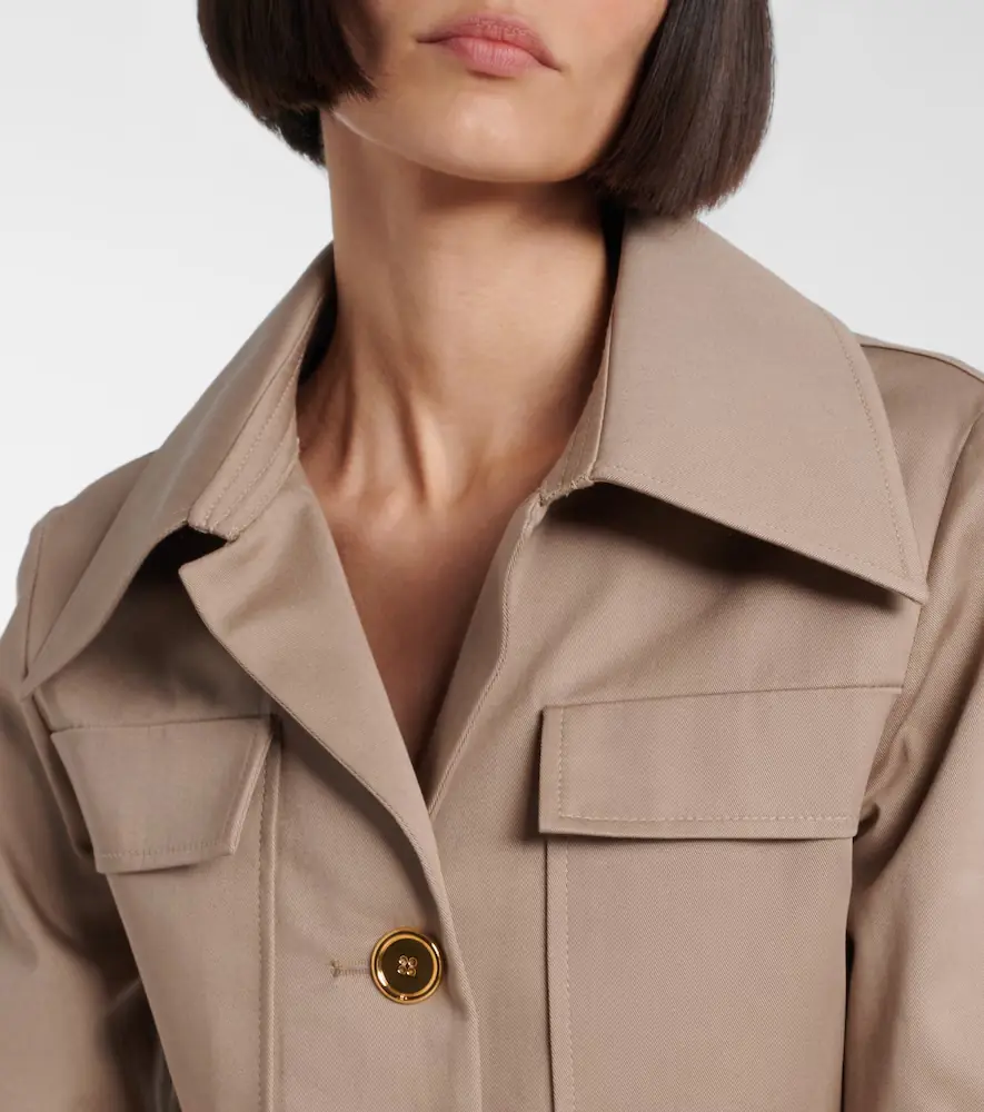 Patou Cropped cotton gabardine jacket | Thumbnail 4