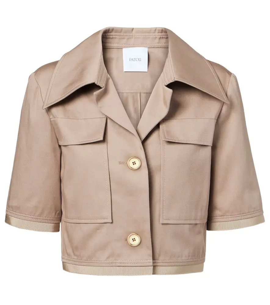Patou Cropped cotton gabardine jacket