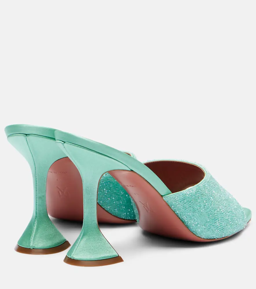 Amina Muaddi Lupita 95 crystal-embellished satin mules | Thumbnail 2 Amina Muaddi Lupita 95 crystal-embellished satin mules | Thumbnail 2