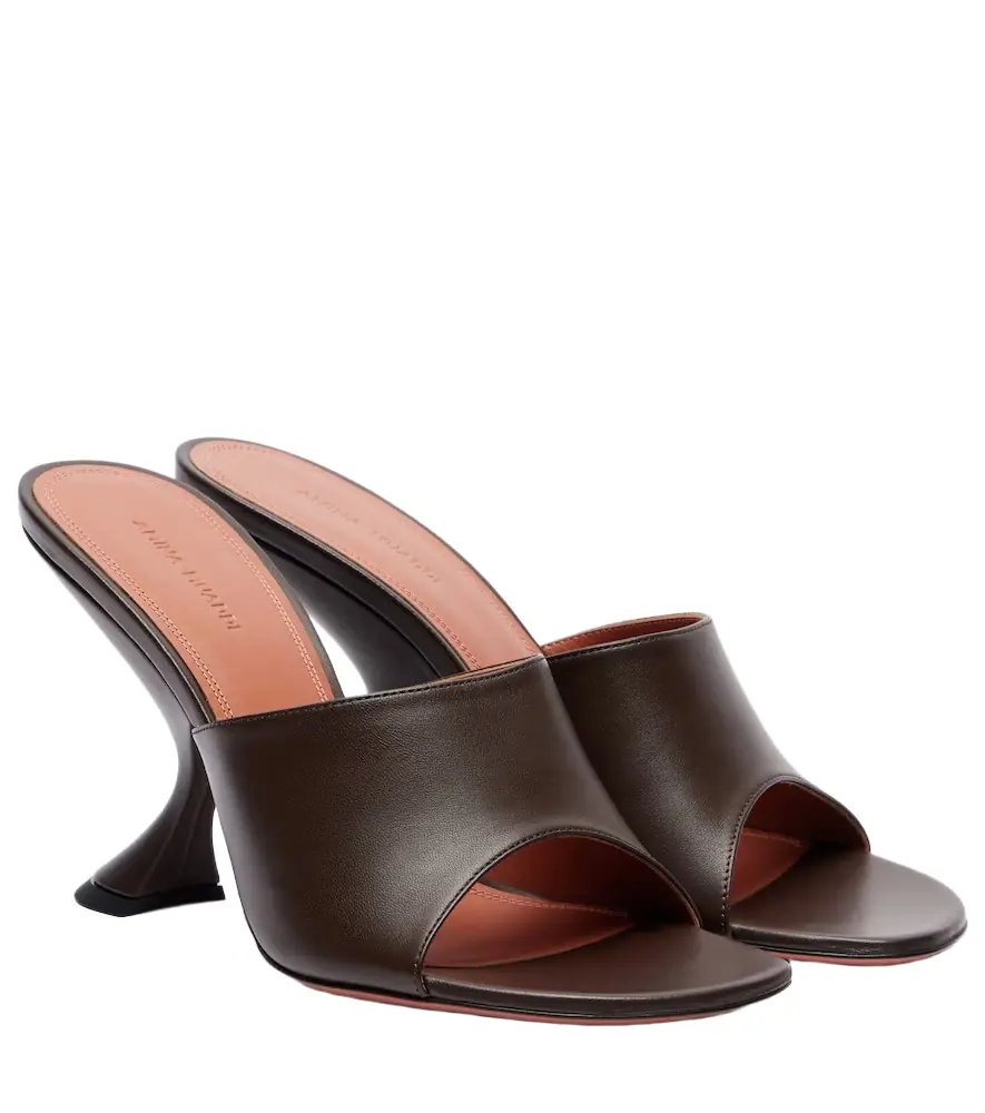 Amina Muaddi Taylor 90 leather mules | Image 1 Amina Muaddi Taylor 90 leather mules | Image 1