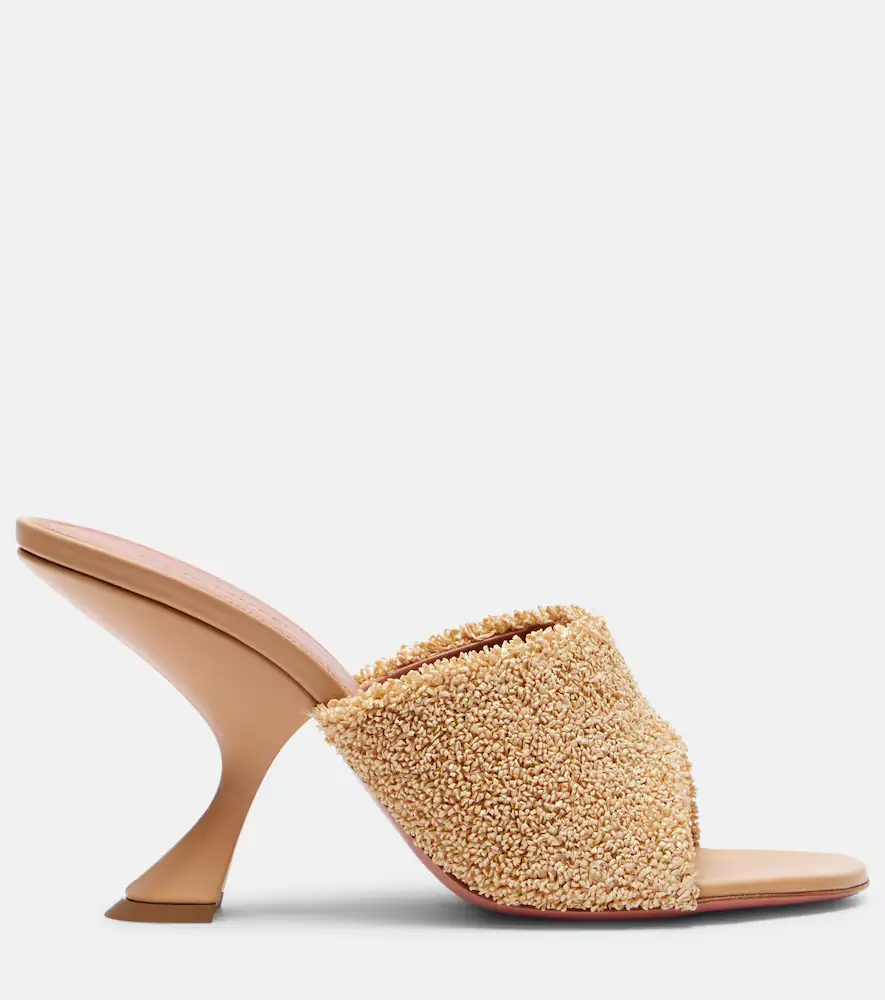Amina Muaddi Taylor 90 raffia-effect mules | Thumbnail 2