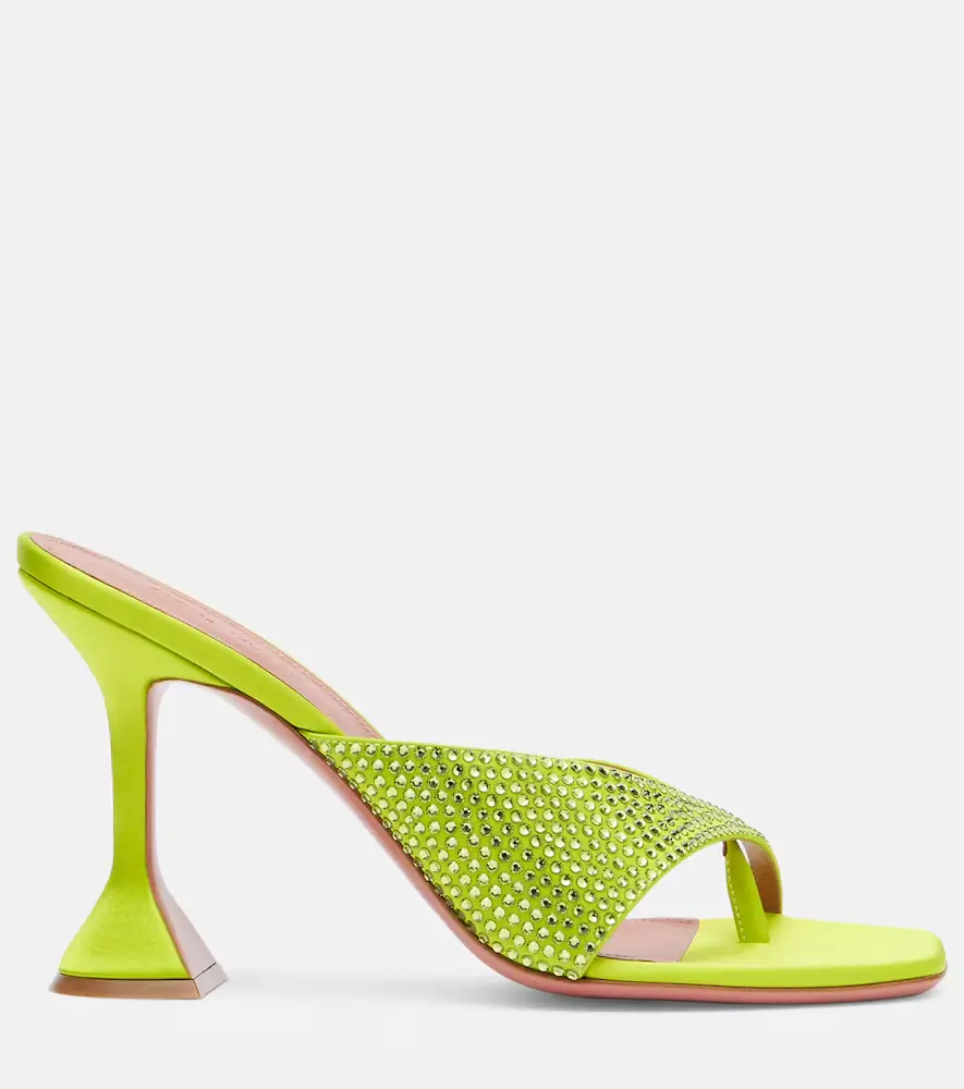 Amina Muaddi Shiona 95 crystal-embellished satin mules | Thumbnail 2 Amina Muaddi Shiona 95 crystal-embellished satin mules | Thumbnail 2