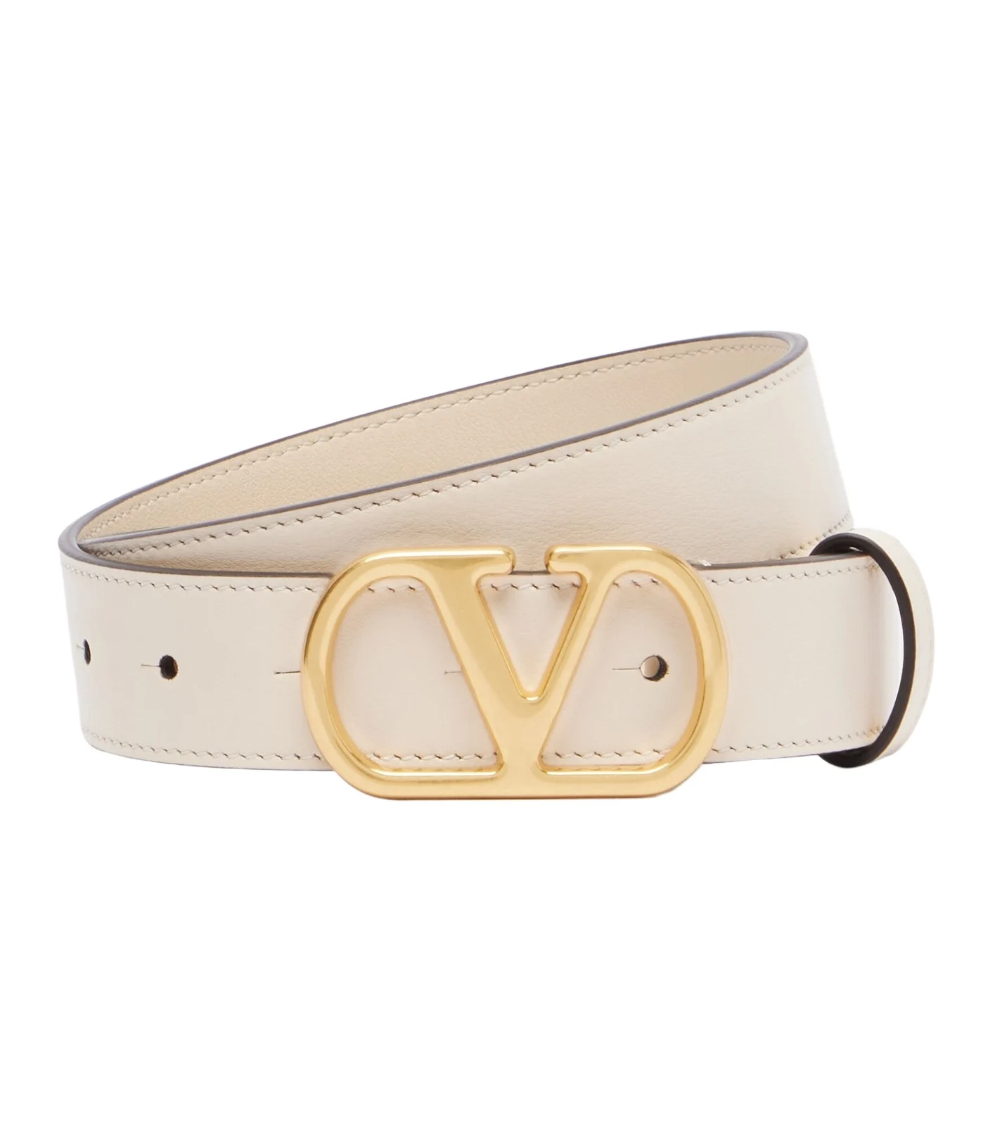 VLogo leather belt