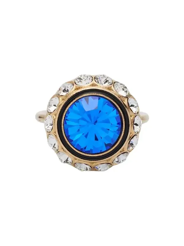 VLogo crystal-embellished ring VLogo crystal-embellished ring