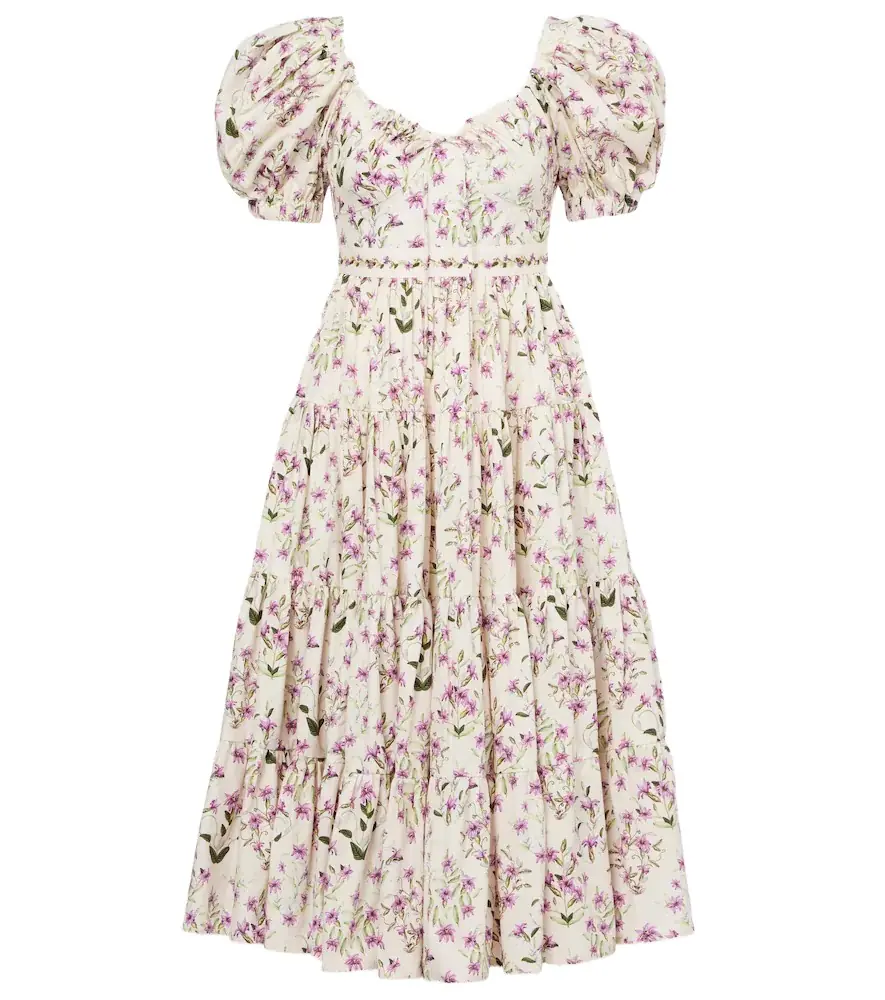 Agua by Agua Bendita Palmera tiered cotton maxi dress