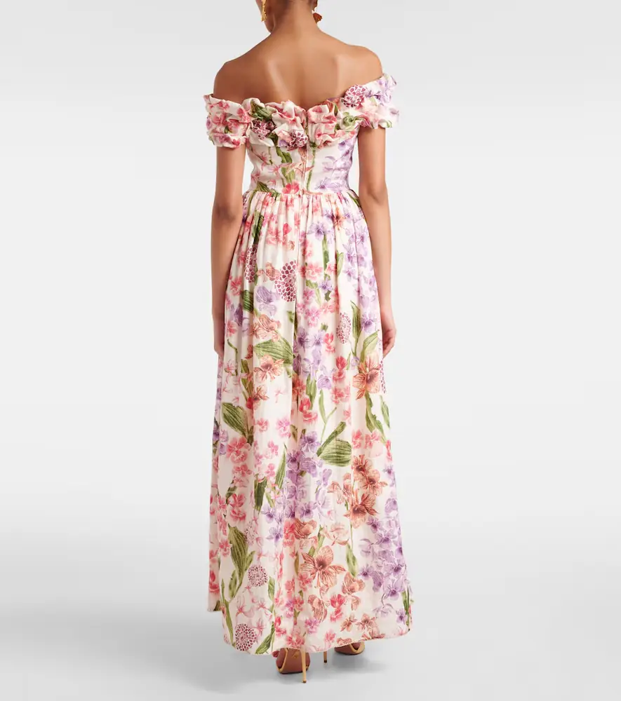 Agua by Agua Bendita Espliego floral linen maxi dress | Thumbnail 3