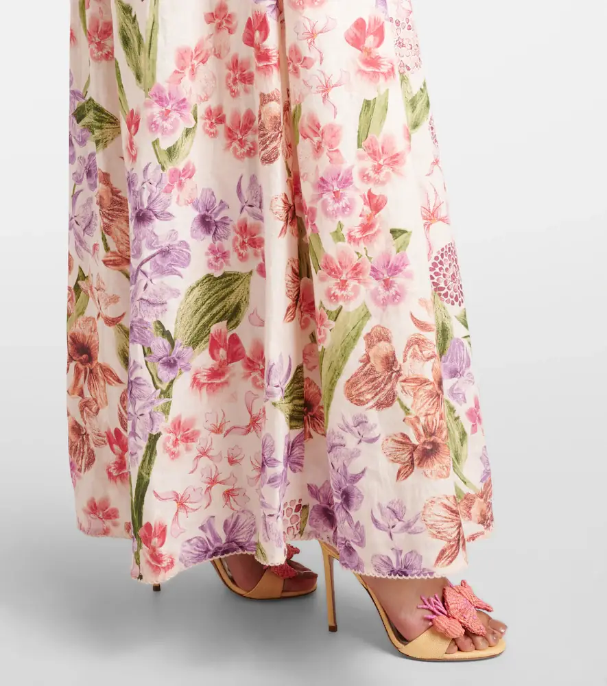Agua by Agua Bendita Espliego floral linen maxi dress | Thumbnail 4