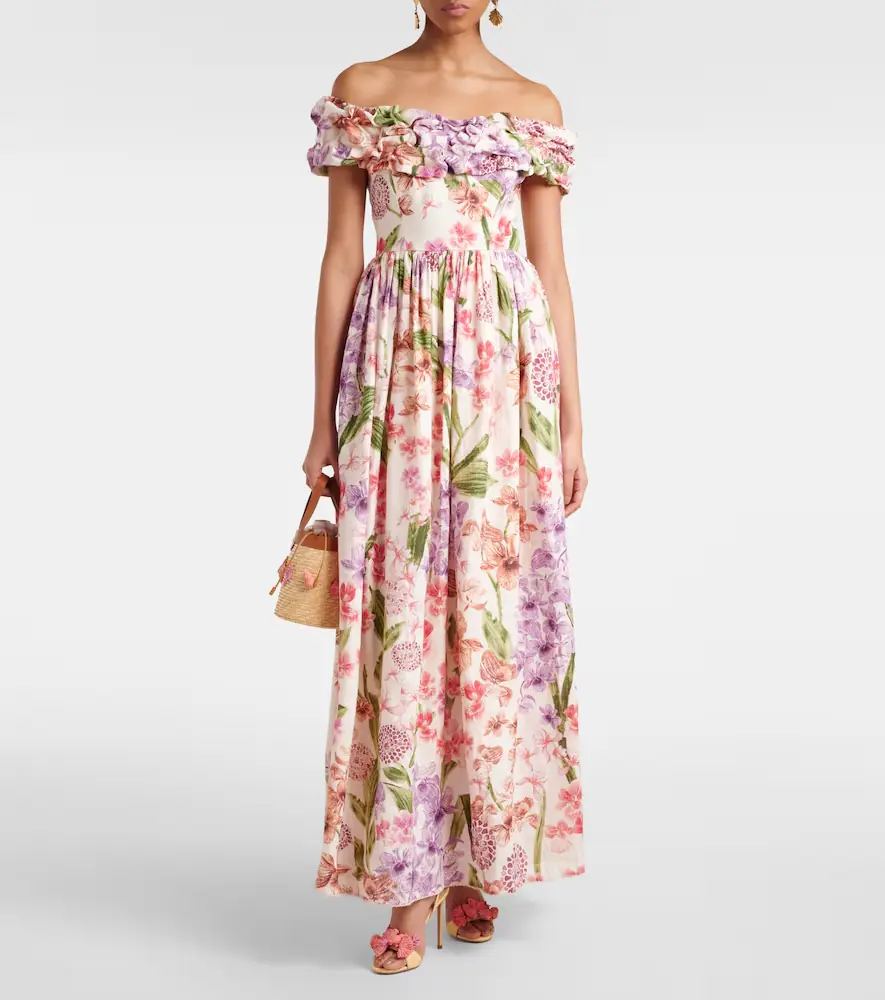 Agua by Agua Bendita Espliego floral linen maxi dress | Thumbnail 5