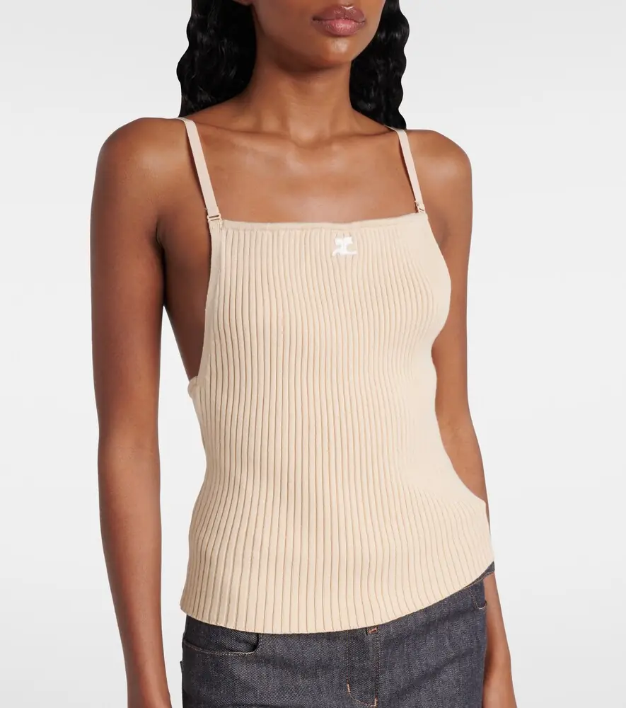 Courrèges Courrèges Logo ribbed-knit tank top | Thumbnail 2