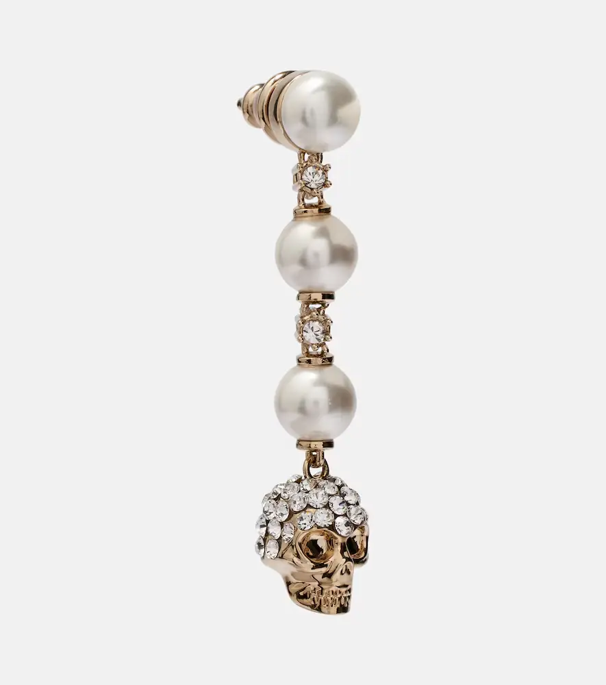 Alexander McQueen Skull crystal-embellished drop earrings | Thumbnail 4 Alexander McQueen Skull crystal-embellished drop earrings | Thumbnail 4