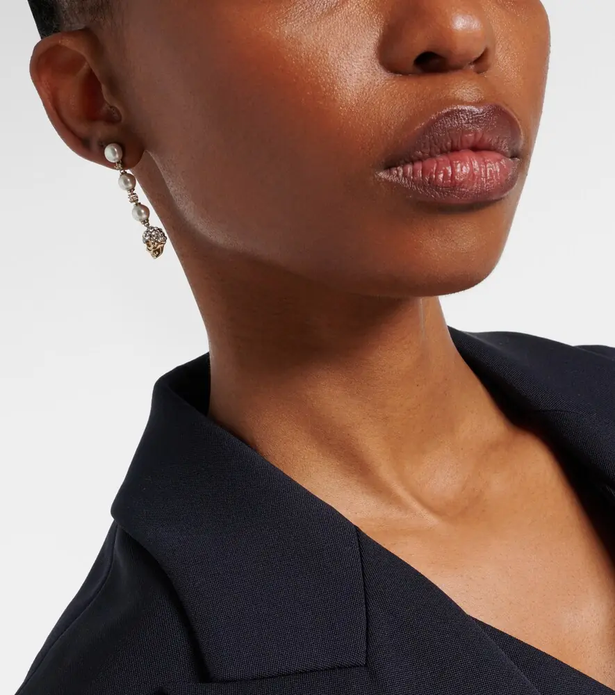 Alexander McQueen Skull crystal-embellished drop earrings | Thumbnail 5 Alexander McQueen Skull crystal-embellished drop earrings | Thumbnail 5