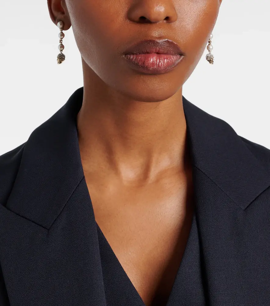 Alexander McQueen Skull crystal-embellished drop earrings | Thumbnail 6 Alexander McQueen Skull crystal-embellished drop earrings | Thumbnail 6