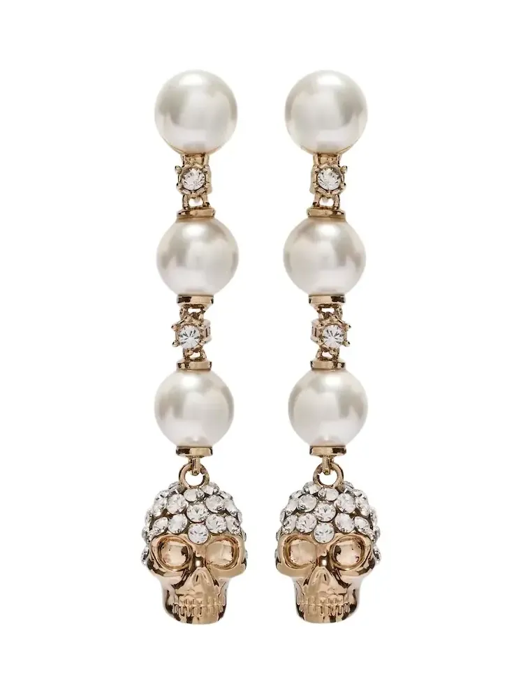 Skull crystal-embellished drop earrings Skull crystal-embellished drop earrings