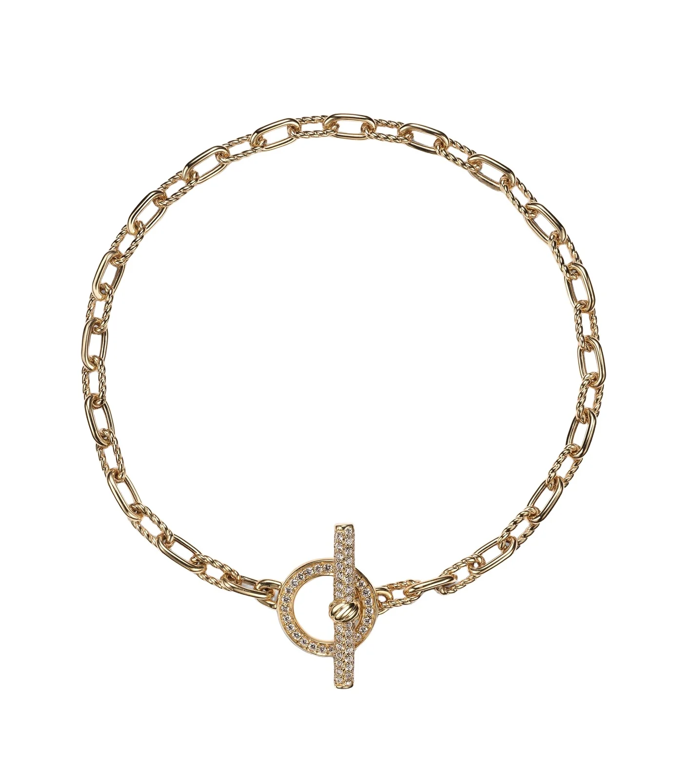 DY Madison 18kt gold chain bracelet with diamonds