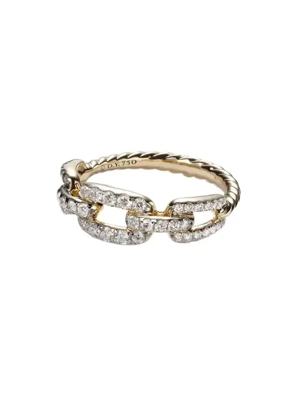 Stax Chain Link 18kt gold ring with diamonds Stax Chain Link 18kt gold ring with diamonds