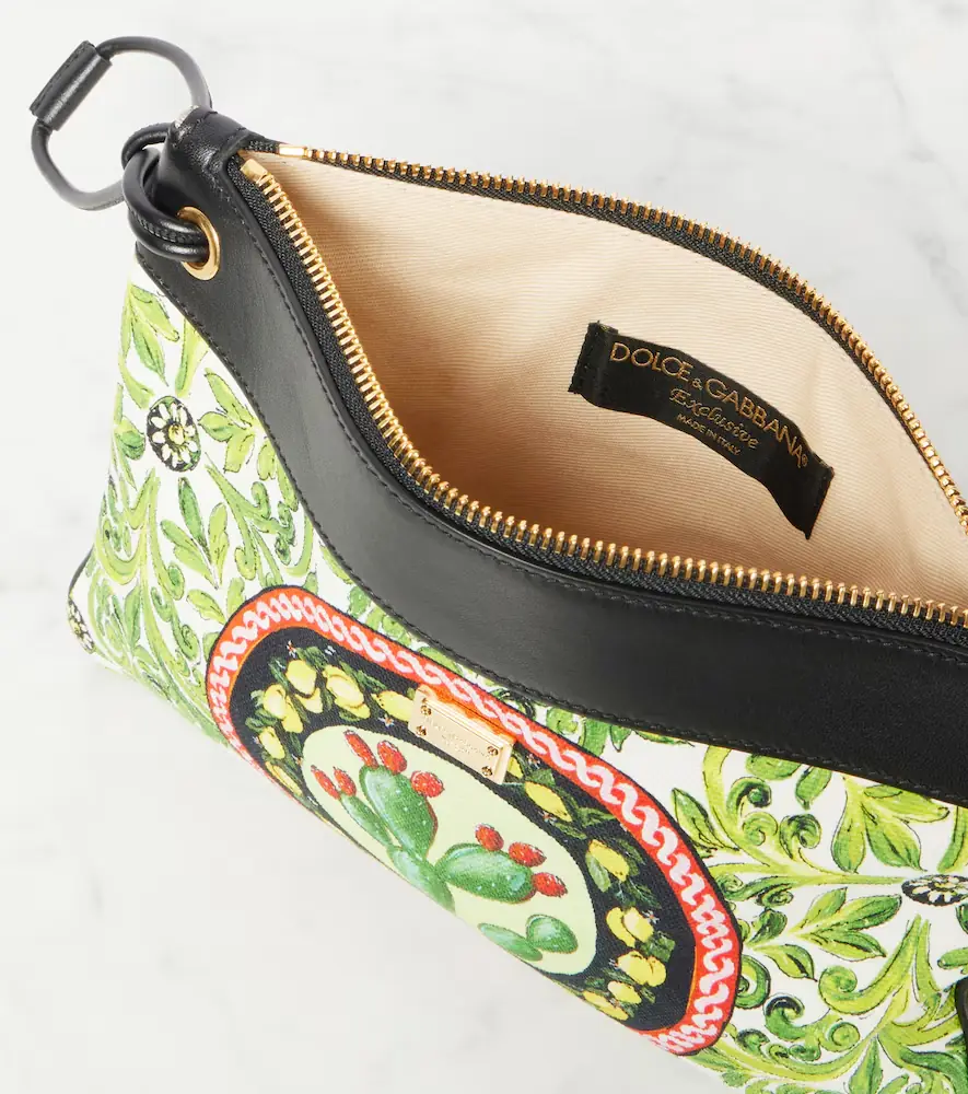 Dolce & Gabbana Printed leather-trimmed canvas pouch | Thumbnail 3 Dolce & Gabbana Printed leather-trimmed canvas pouch | Thumbnail 3