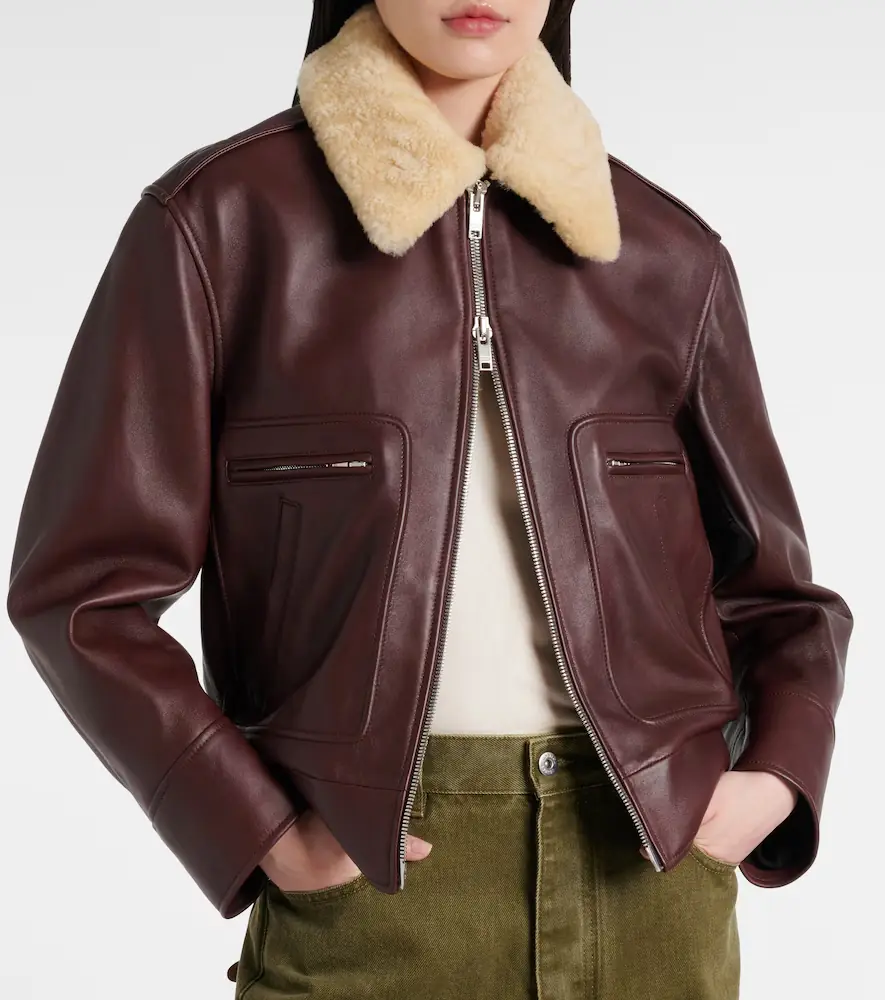 Bottega Veneta Shearling-trimmed leather jacket | Thumbnail 5