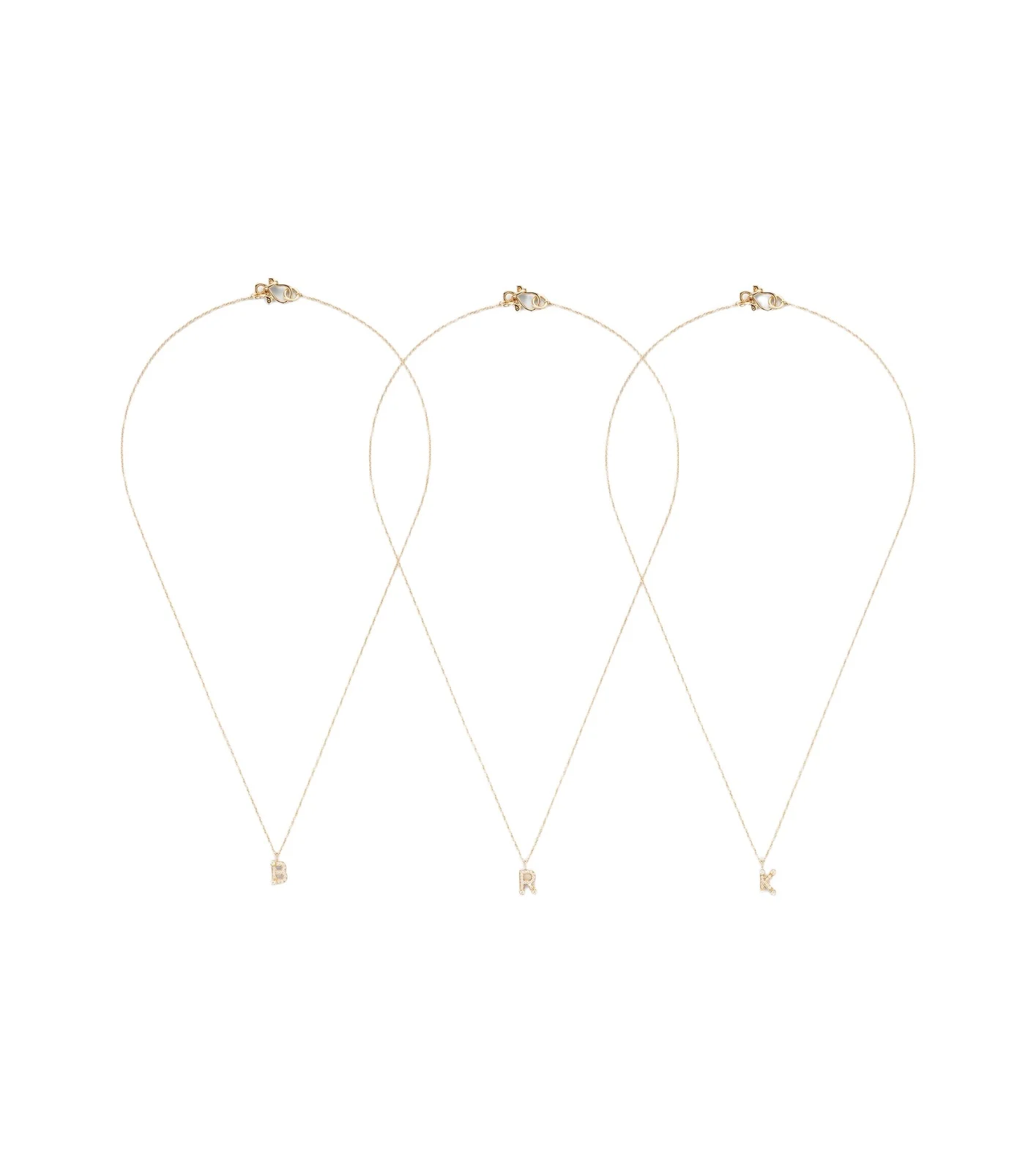 Initial 18kt gold necklace with diamonds Initial 18kt gold necklace with diamonds