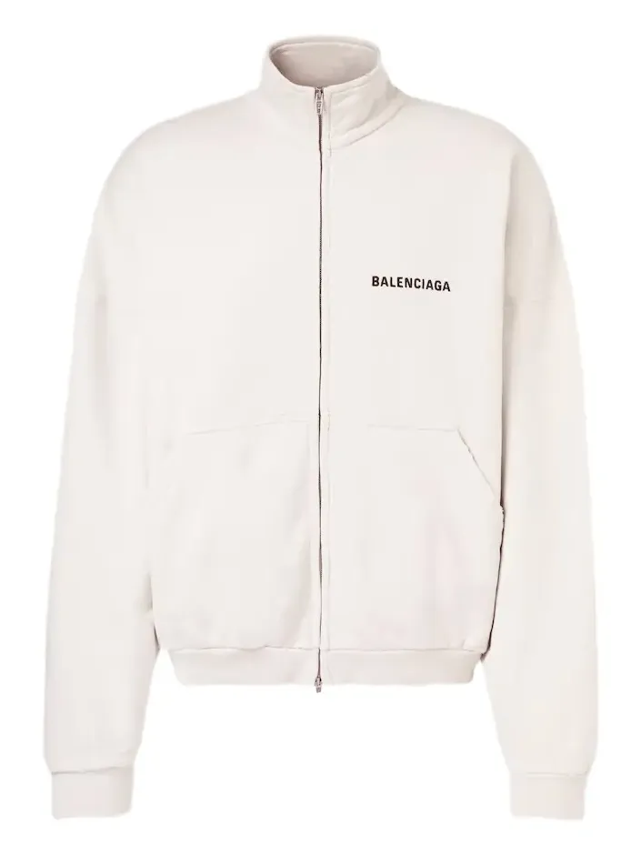 Logo cotton jersey track jacket