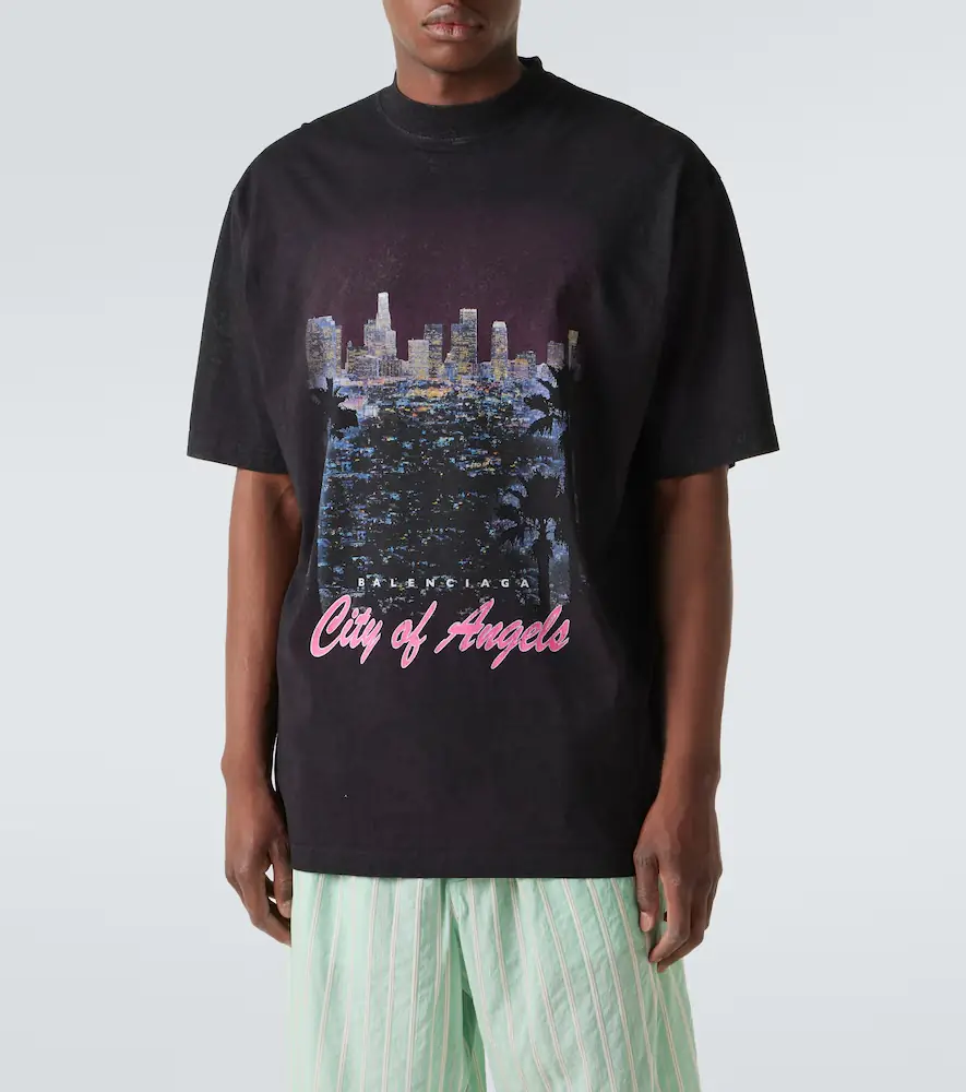 Balenciaga Printed cotton jersey T-shirt | Thumbnail 2
