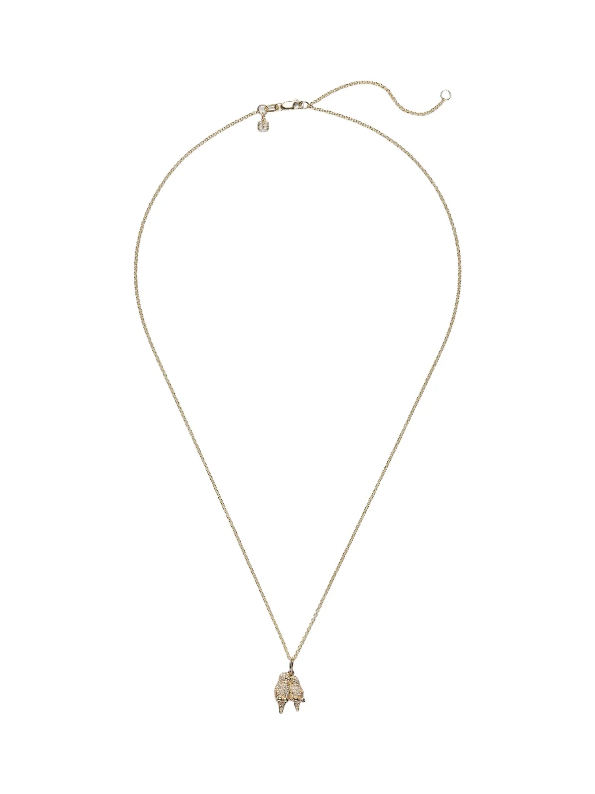 Lovebirds 14kt gold necklace with diamonds