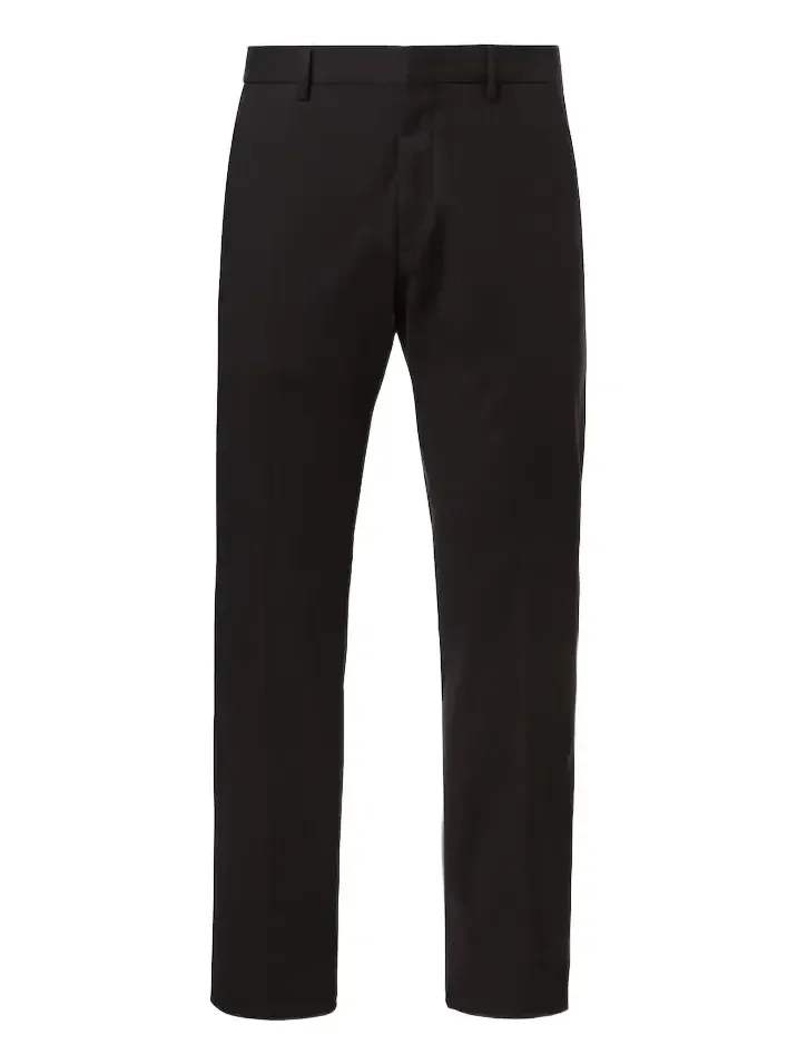Cotton-blend slim pants