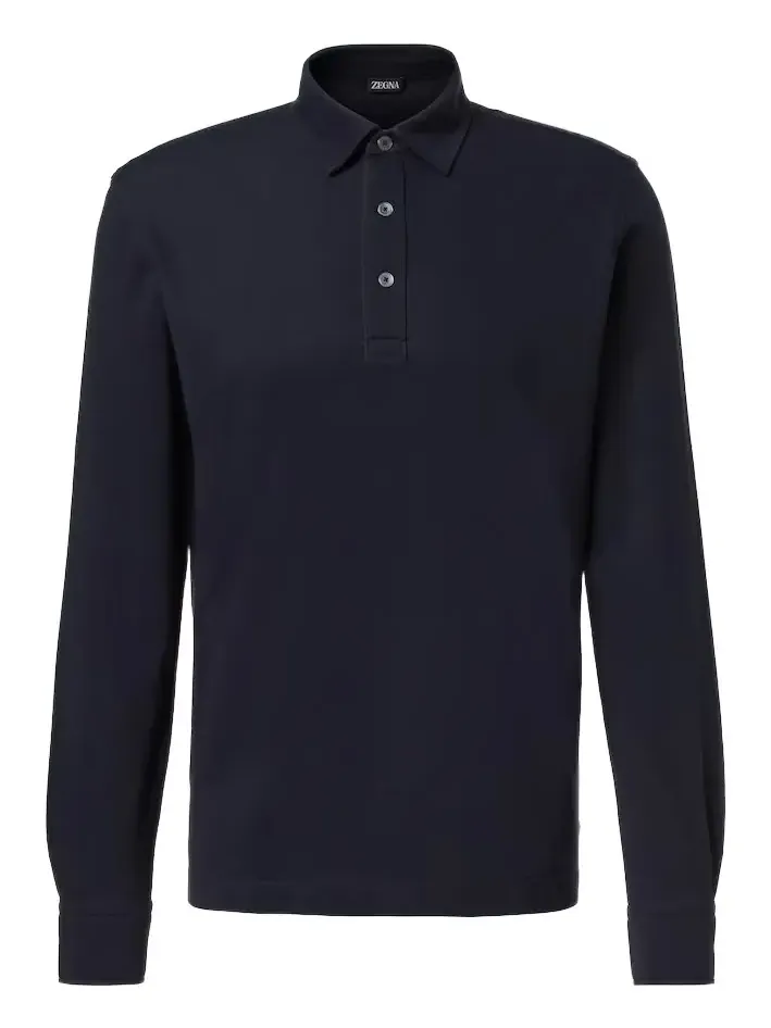 Cotton piqué polo sweater Cotton piqué polo sweater