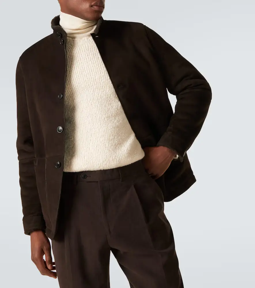 Zegna Il Conte shearling-trimmed suede jacket | Thumbnail 3