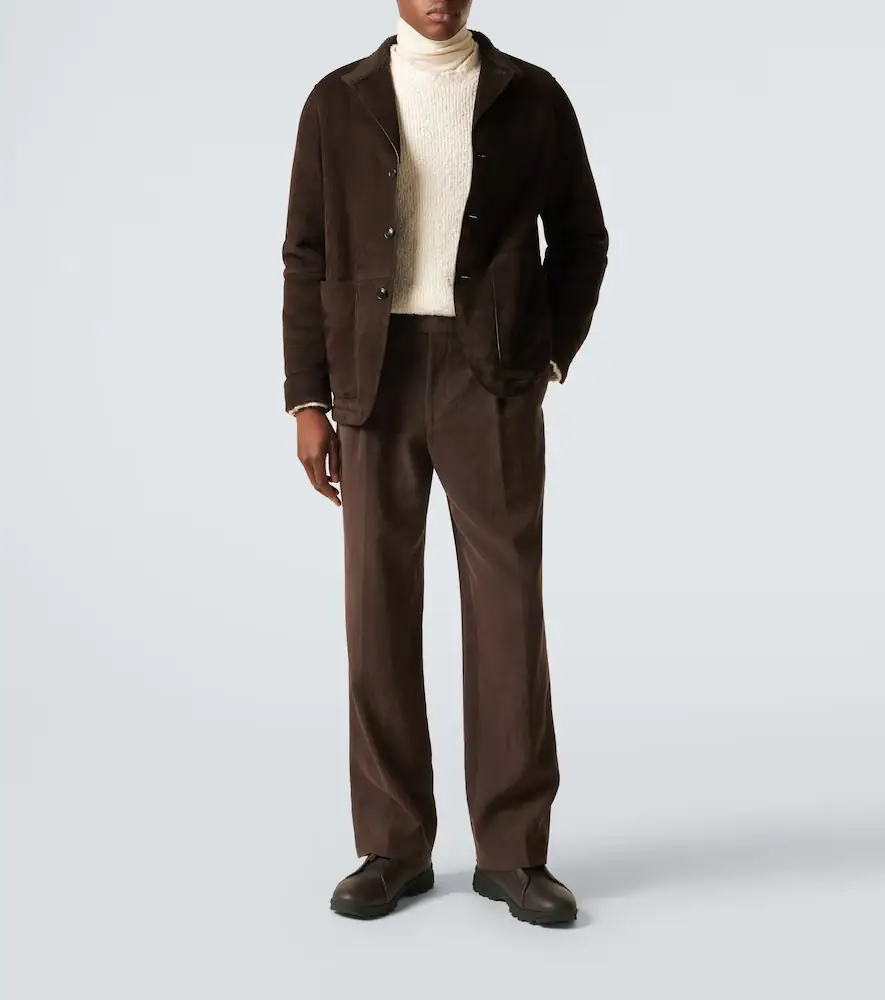 Zegna Il Conte shearling-trimmed suede jacket | Thumbnail 5