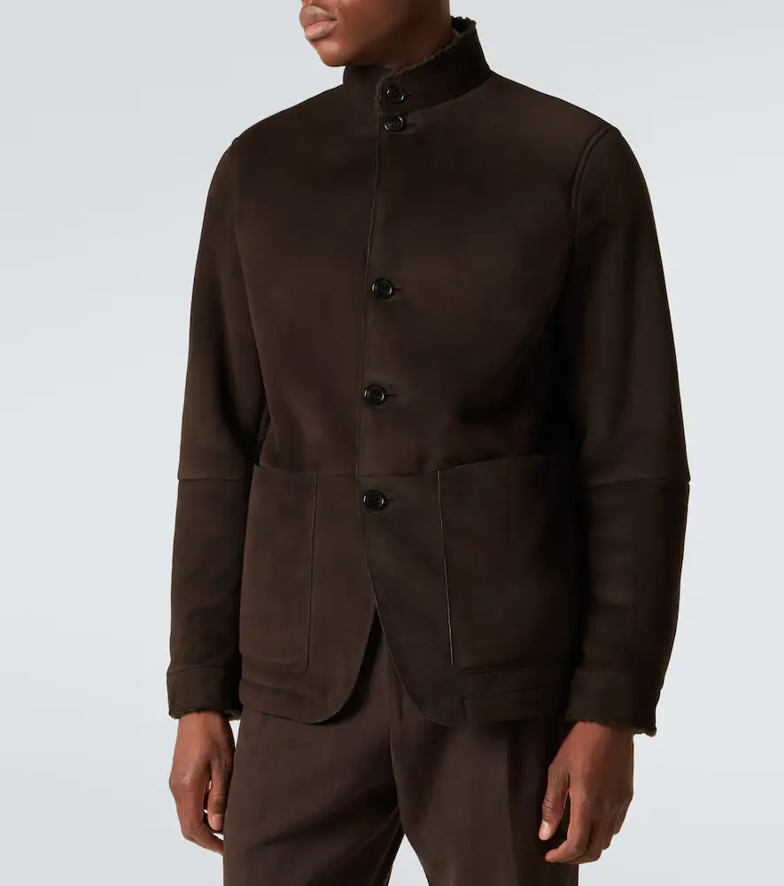 Zegna Il Conte shearling-trimmed suede jacket | Thumbnail 7