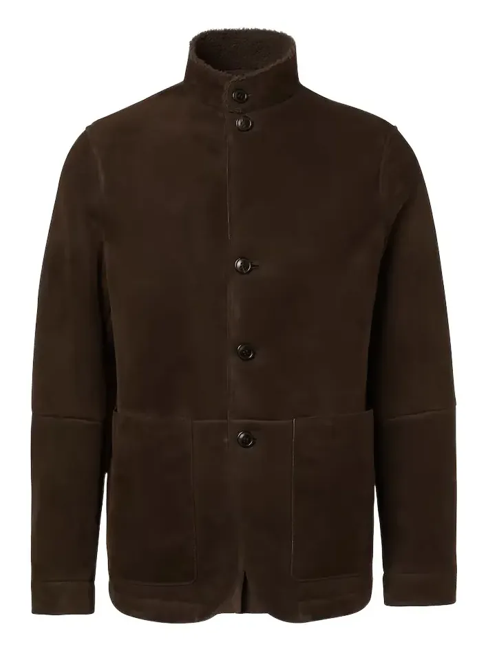 Il Conte shearling-trimmed suede jacket Il Conte shearling-trimmed suede jacket