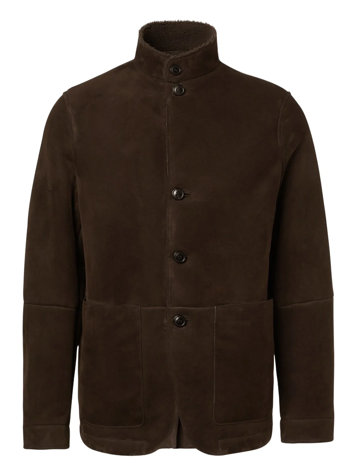 Il Conte shearling-trimmed suede jacket Il Conte shearling-trimmed suede jacket