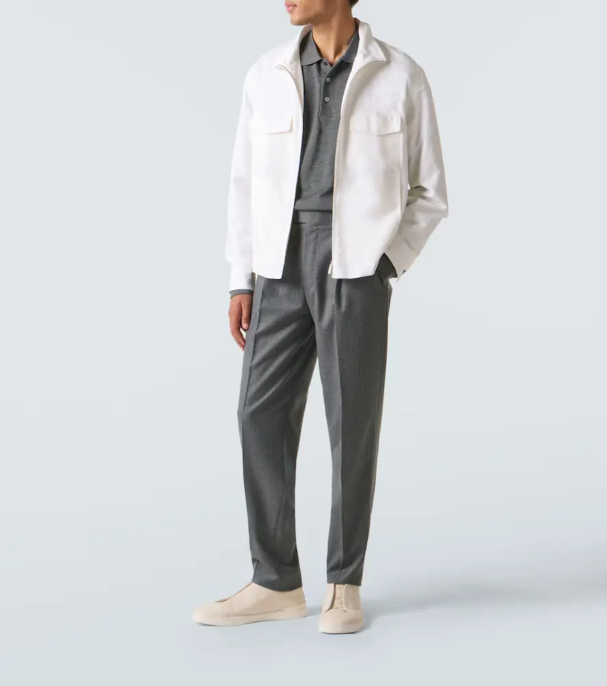 Zegna Wool flannel straight pants | Thumbnail 2 Zegna Wool flannel straight pants | Thumbnail 2